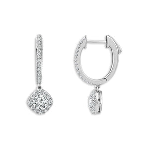 Diamond Hoops Earrings 1.50 ct tw 14k White Gold