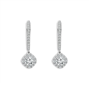 Diamond Hoops Earrings 1.50 ct tw 14k White Gold