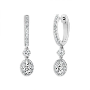 Diamond Hoops Earrings 1.50 ct tw 14k White Gold
