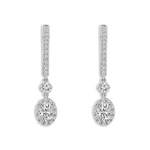 Diamond Hoops Earrings 1.50 ct tw 14k White Gold