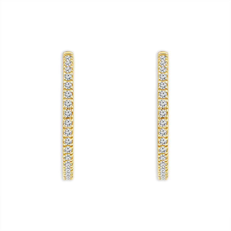 Diamond Hoops Earrings 0.50 ct tw 10k Yellow Gold