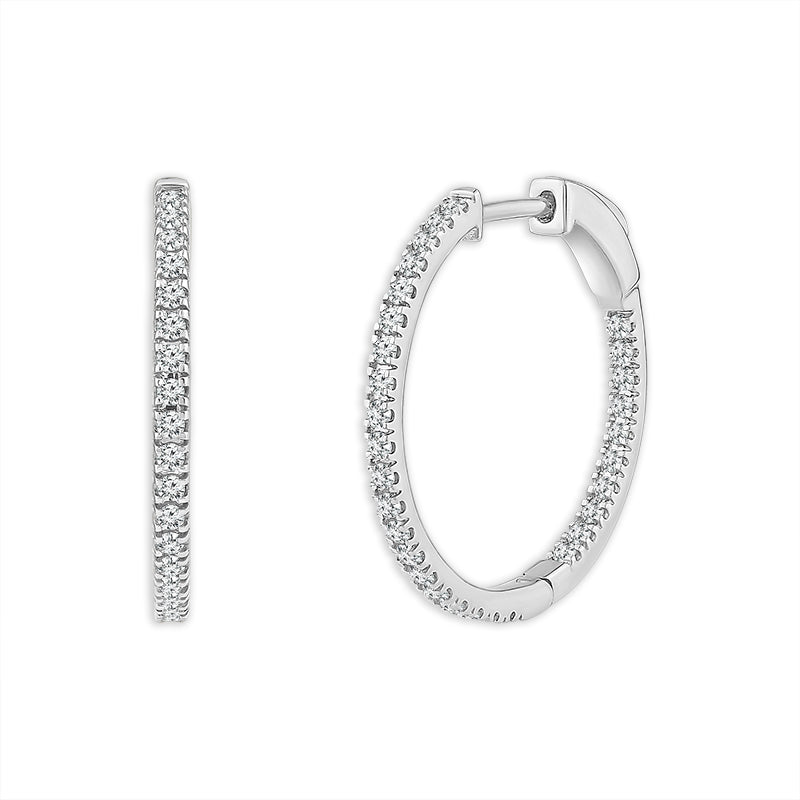 Diamond Hoops Earrings 0.50 ct tw 10k Yellow Gold