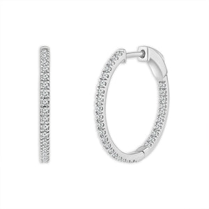 Diamond Hoops Earrings 0.50 ct tw 10k Yellow Gold