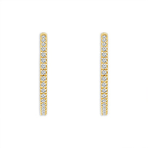 Diamond Hoops Earrings 0.50 ct tw 10k Yellow Gold