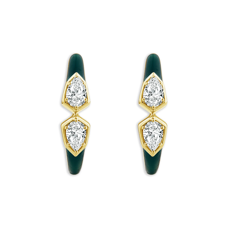 Diamond Hoops Earrings 1 ct tw 14k Yellow Gold