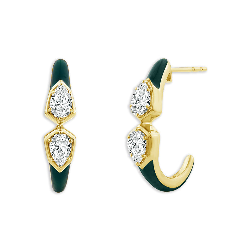 Diamond Hoops Earrings 1 ct tw 14k Yellow Gold