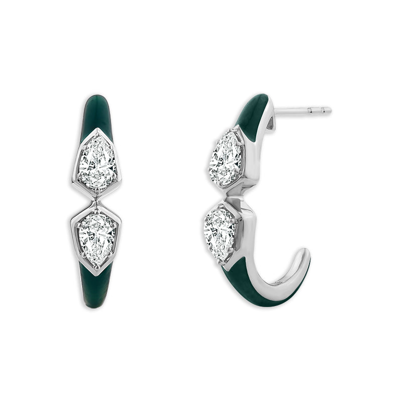 Diamond Hoops Earrings 1 ct tw 14k Yellow Gold