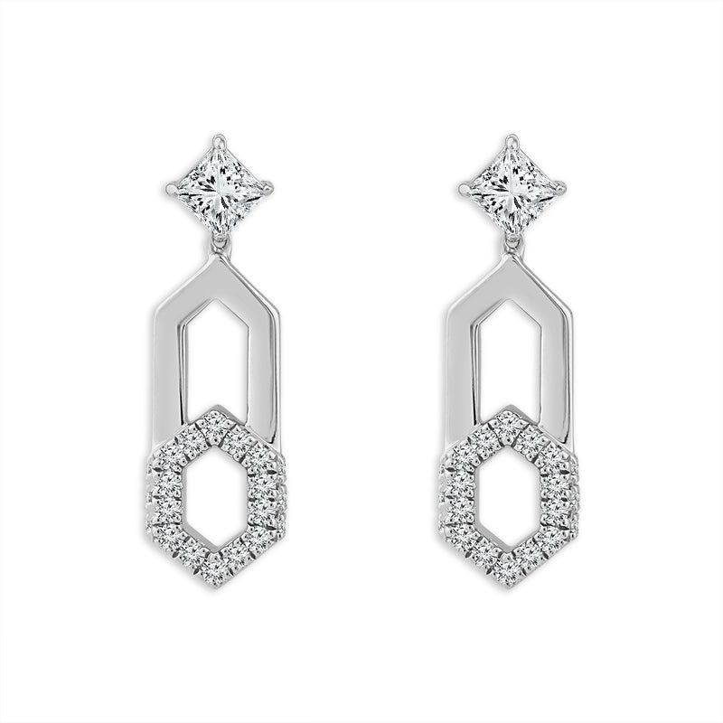 Diamond Fashion Earrings 0.90 ct tw 14k White Gold