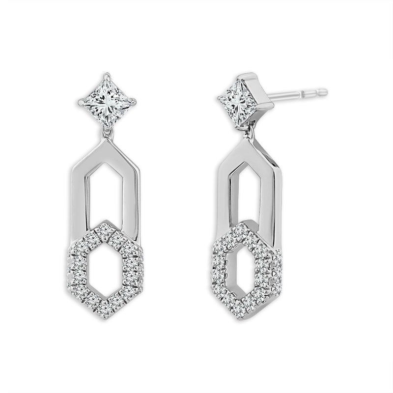 Diamond Fashion Earrings 0.90 ct tw 14k White Gold