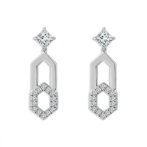 Diamond Fashion Earrings 0.90 ct tw 14k White Gold