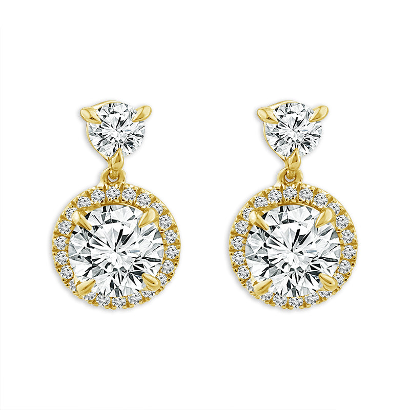 Diamond Fashion Earrings 4 ct tw 14k Yellow Gold