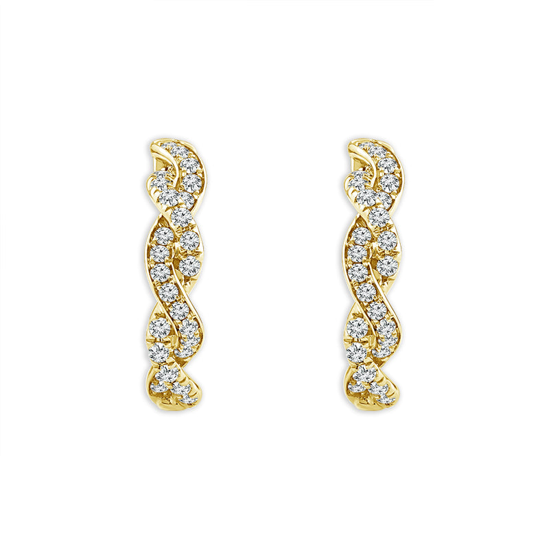 Diamond Hoops Earrings 0.40 ct tw 10k Yellow Gold