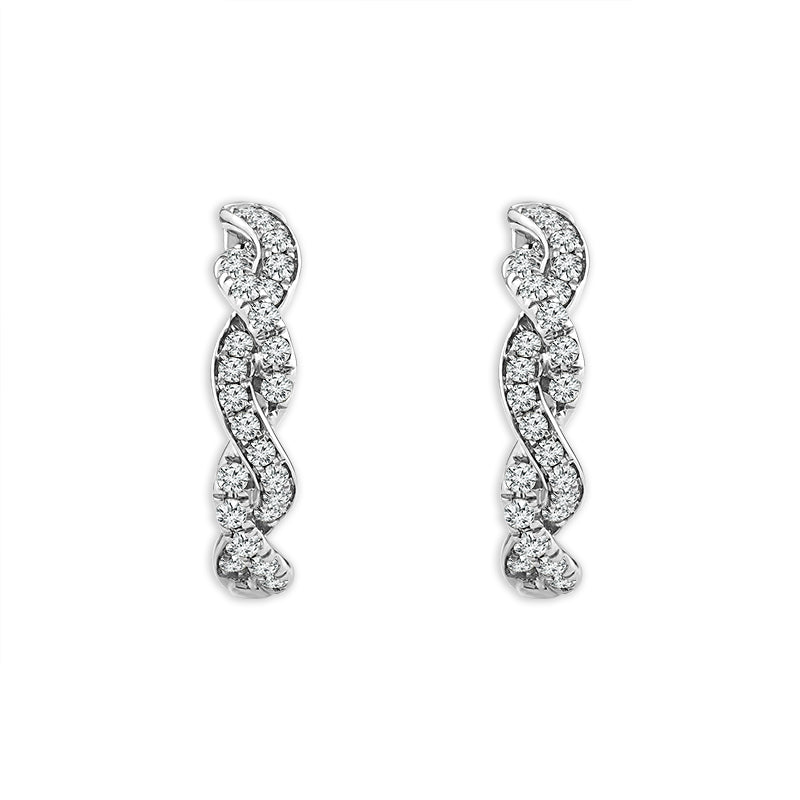 Diamond Hoops Earrings 0.40 ct tw 10k Yellow Gold
