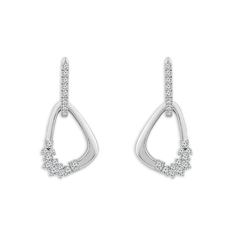 Diamond Hoops Earrings 0.75 ct tw 14k Yellow Gold