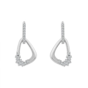 Diamond Hoops Earrings 0.75 ct tw 14k Yellow Gold