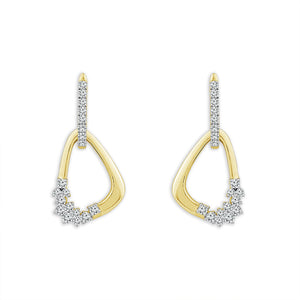 Diamond Hoops Earrings 0.75 ct tw 14k Yellow Gold