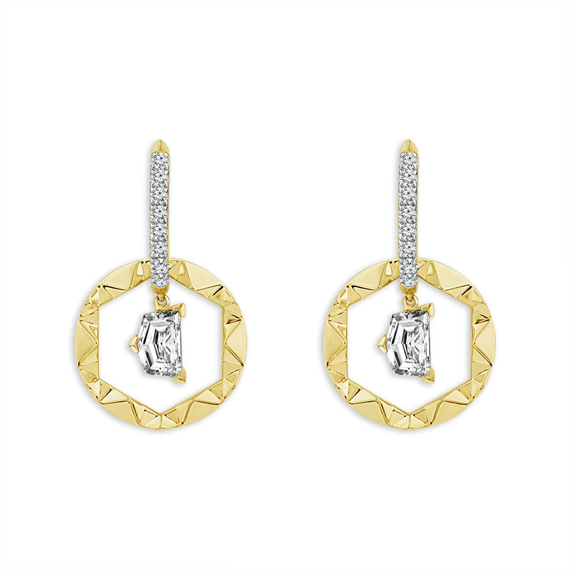 Diamond Hoops Earrings 1.50 ct tw 14k Yellow Gold