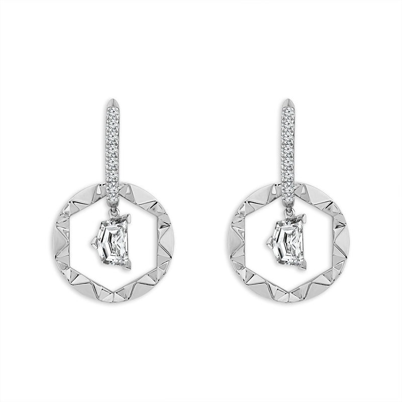 Diamond Hoops Earrings 1.50 ct tw 14k Yellow Gold