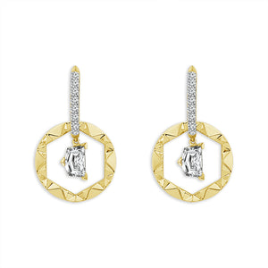 Diamond Hoops Earrings 1.50 ct tw 14k Yellow Gold