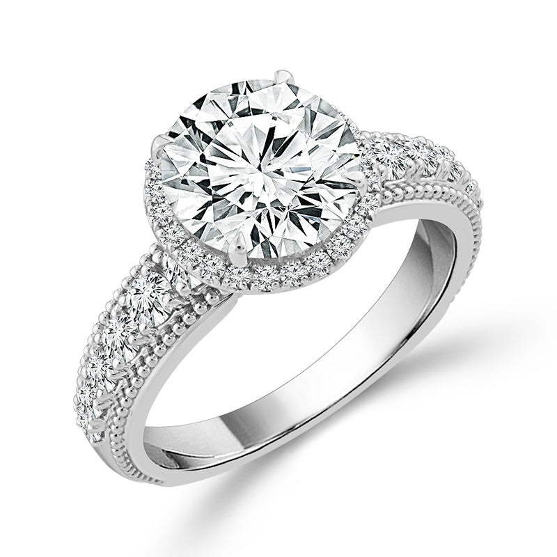 Diamond Engagement Ring 0.75 ct tw Center Round 14k White Gold