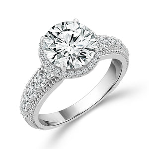 Diamond Engagement Ring 0.75 ct tw Center Round 14k White Gold