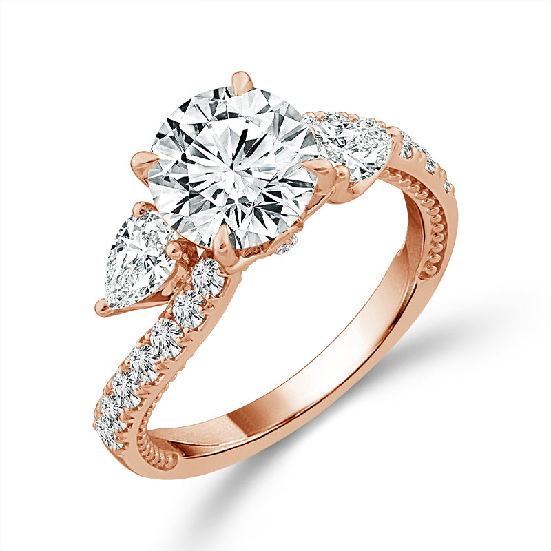 Diamond 3-Stone Ring 3 ct tw 14k White Gold
