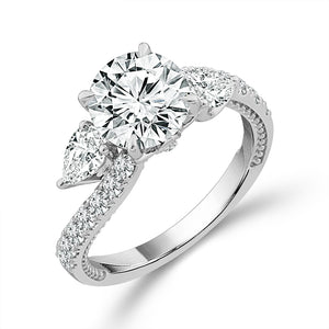 Diamond 3-Stone Ring 3 ct tw 14k White Gold