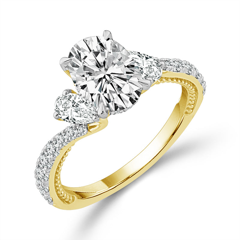Diamond 3-Stone Ring 3 ct tw 14k White Gold