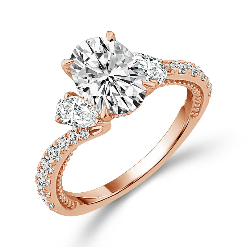Diamond 3-Stone Ring 3 ct tw 14k White Gold