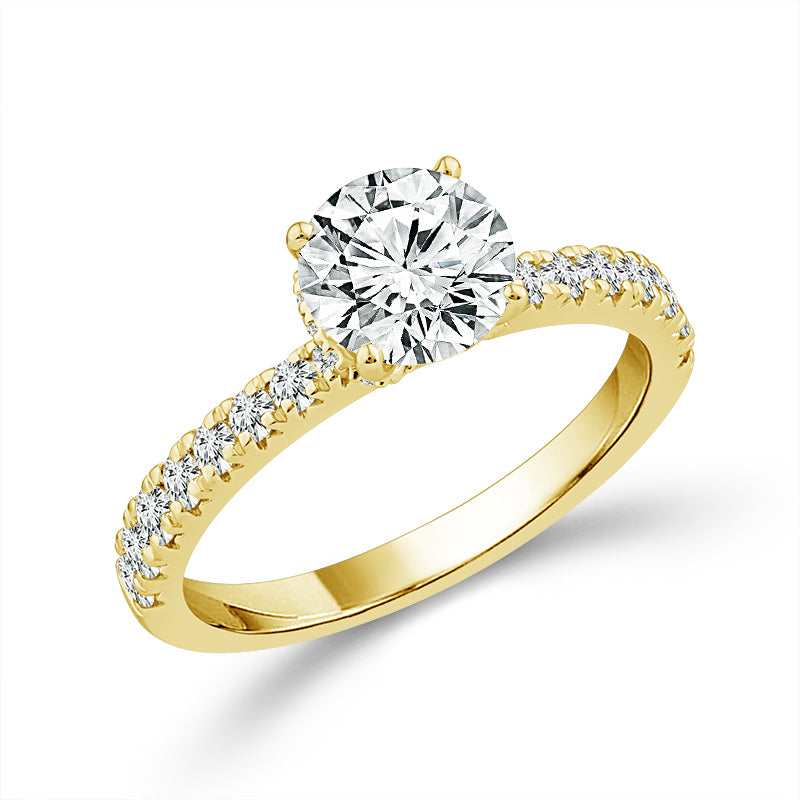 Diamond Engagement Ring 0.50 ct tw Center Round 14k Yellow Gold
