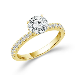Diamond Engagement Ring 0.50 ct tw Center Round 14k Yellow Gold