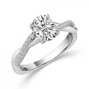 Diamond Engagement Ring 0.25 ct tw Center Oval 14k Yellow Gold