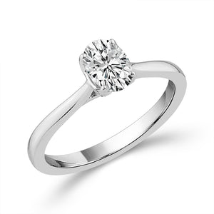 Diamond Engagement Ring 0.03 ct tw Center Oval 10k Yellow Gold
