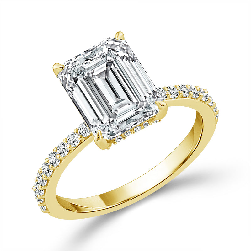 Diamond Engagement Ring 0.50 ct tw Center Radiant 14k Yellow Gold