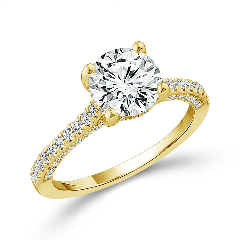 Diamond Engagement Ring 0.50 ct tw Center Round 14k Yellow Gold