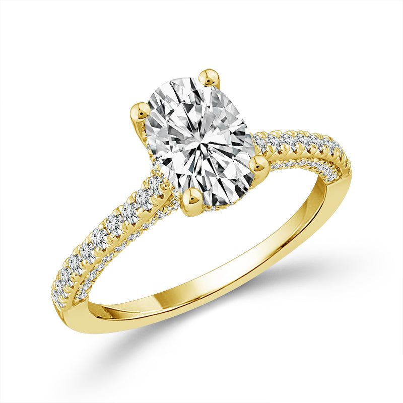Diamond Engagement Ring 0.50 ct tw Center Oval 14k Yellow Gold