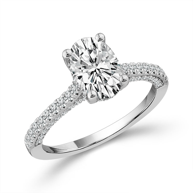 Diamond Engagement Ring 0.50 ct tw Center Oval 14k Yellow Gold
