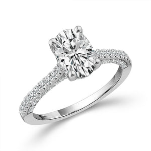 Diamond Engagement Ring 0.50 ct tw Center Oval 14k Yellow Gold
