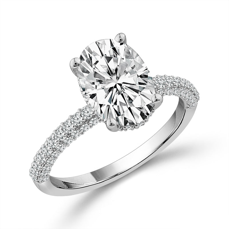 Diamond Engagement Ring 0.50 ct tw Center Oval 14k Yellow Gold