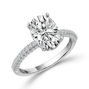 Diamond Engagement Ring 0.50 ct tw Center Oval 14k Yellow Gold