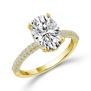 Diamond Engagement Ring 0.50 ct tw Center Oval 14k Yellow Gold