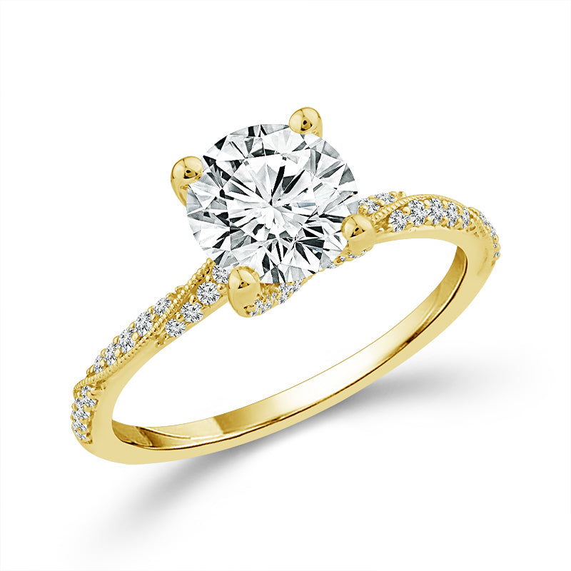 Diamond Engagement Ring 0.20 ct tw Center Round 14k Yellow Gold