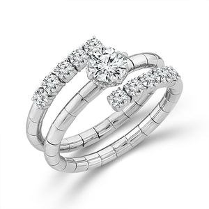 Diamond Bridal Ring 1/2 ct tw Center RD 14k Yellow Gold