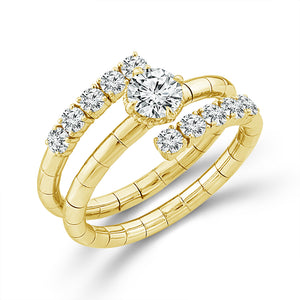 Diamond Bridal Ring 1/2 ct tw Center RD 14k Yellow Gold