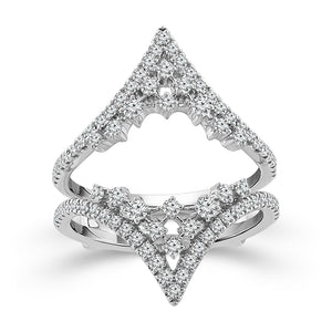 Diamond Fashion Guard Ring 0.75 ct tw 14k White Gold
