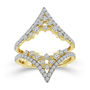 Diamond Fashion Guard Ring 0.75 ct tw 14k White Gold