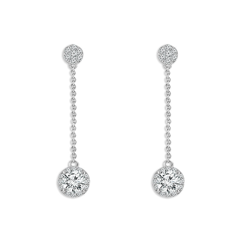 Diamond Fashion Earrings 2.25 ct tw 14k White Gold