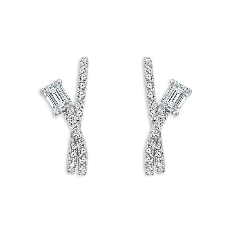 Diamond Fashion Earrings 1 ct tw 14k White Gold
