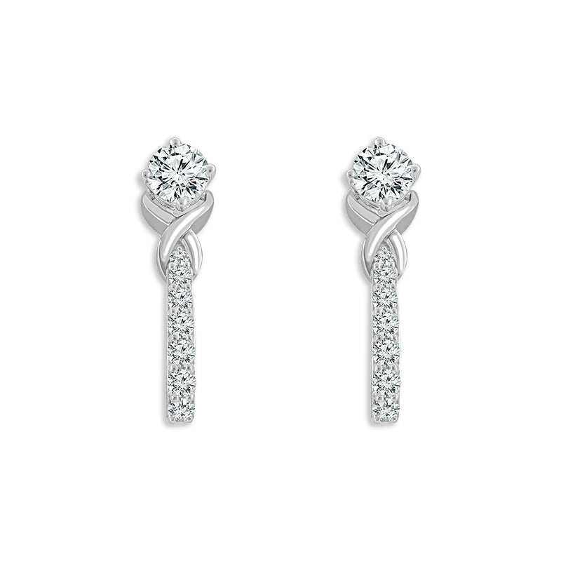 Diamond Fashion Earrings 1.50 ct tw 14k White Gold+14k Yellow Gold