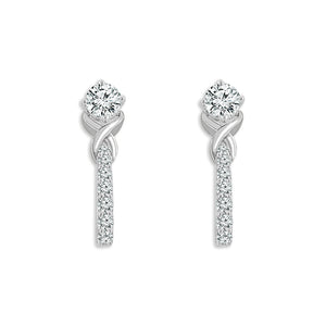 Diamond Fashion Earrings 1.50 ct tw 14k White Gold+14k Yellow Gold